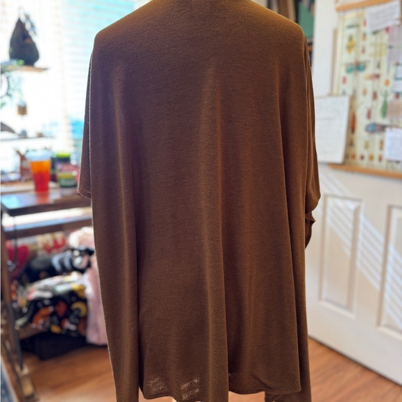 Elegant Brown Women's Open Front Cardigan - Picture 5 of 6